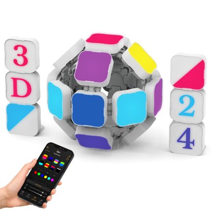 LinkedSparx The Box 3D Kit 24pc Smart LED RGB Square Lights with Letter Slides | White - New (10 units only)