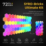 LinkedSparx Ultimate Kit 72pc Smart LED RGB Hexagon Lights, White