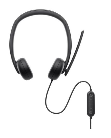 Dell Wired Headset WH3024 | On-Ear | AI Beam Forming Mic | USB | Teams & Zoom Certified – New