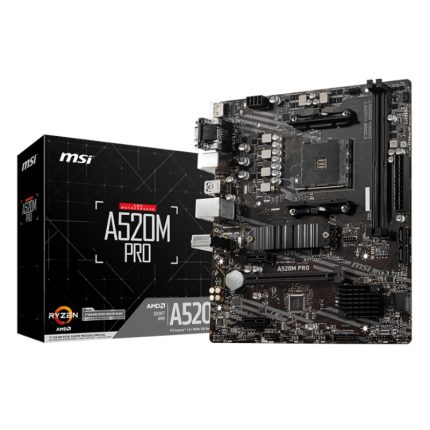 MSI A520M-PRO | AMD AM4 | DDR4 up to 64GB | M.2 + 4x SATA | mATX Gaming Motherboard – New