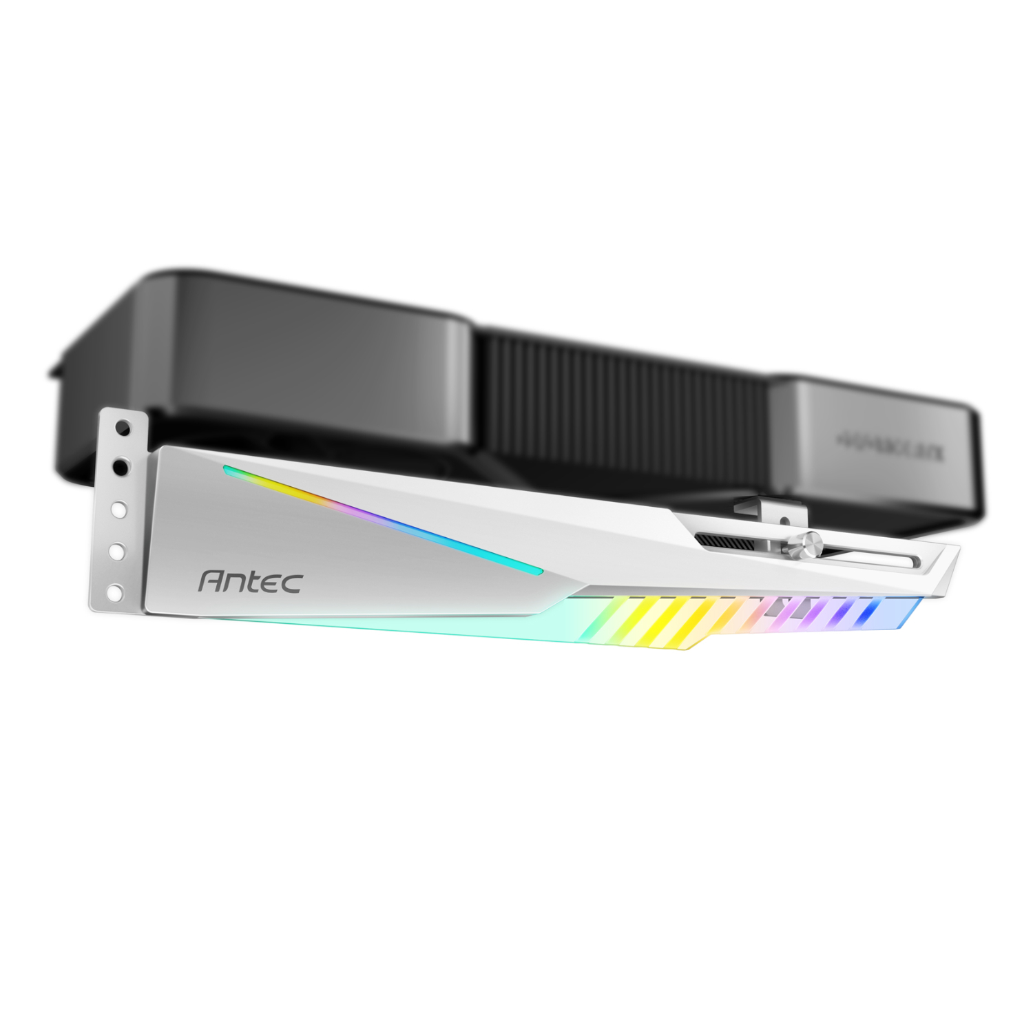 AT-HGPUH-ARGB-W_Antec-Dagger-ARGB-GPU-Support-Bracket-–-White_wr_01 Antec Dagger ARGB GPU Support Bracket | Adjustable 40–65mm Height | 170–270mm Width | ARGB 3-Pin 5V | White – New