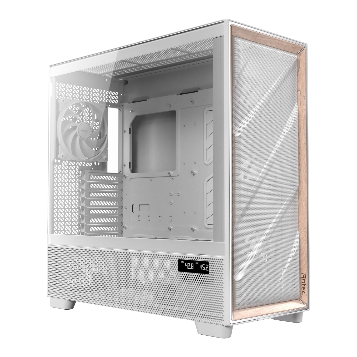 Antec_FLUX-PRO-W_wr_01a Antec FLUX PRO | E-ATX Full Tower | 6 PWM Fans | 420mm Radiator Support | Tempered Glass – New