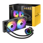 Antec VORTEX LUM 240 ARGB | 240mm AIO Liquid Cooler | Suspended Spiral Pump Head | Dual 120mm ARGB PWM Fans | Intel & AMD Compatible – New