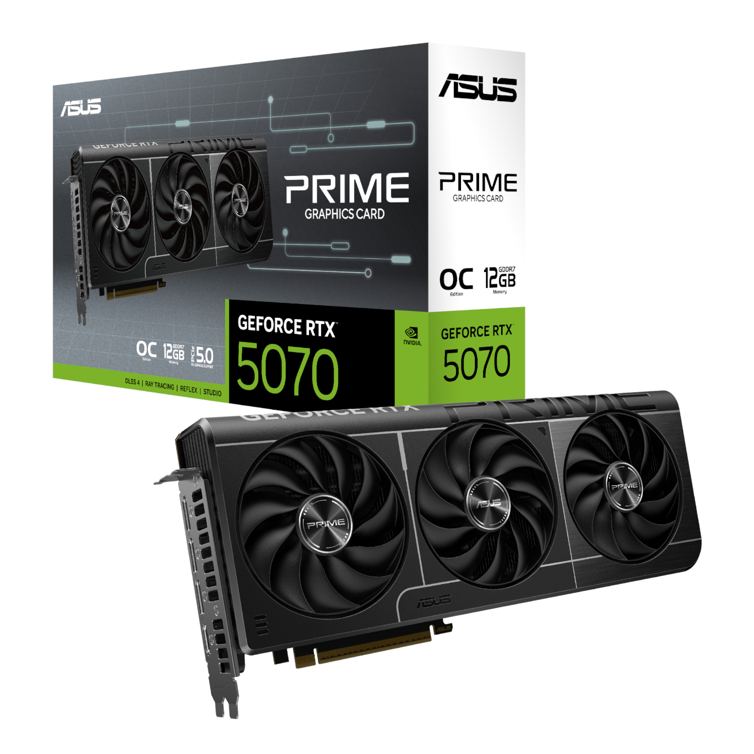 Asus_PRIME-RTX5070-012G_wr_01a ASUS PRIME GeForce RTX 5070 | 12GB GDDR7 | PCIe 5.0 | 2.5-Slot SFF-Ready | OC Edition – New
