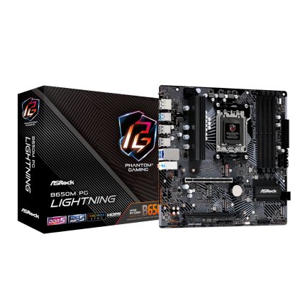 ASRock B650M PG Lightning | AMD AM5 Socket | DDR5 up to 256GB | PCIe Gen5 M.2 | Micro ATX – New