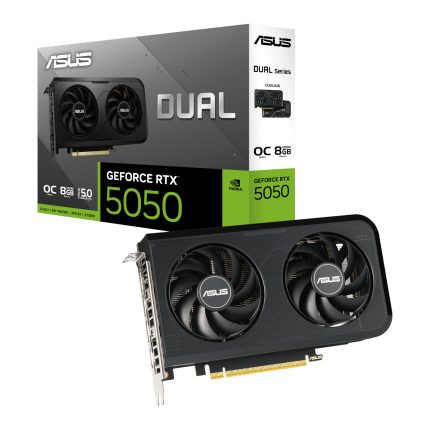 ASUS Dual OC GeForce RTX 5050 | 8GB GDDR6 | 2560 CUDA Cores | 2677MHz Boost | PCIe 5.0 – New