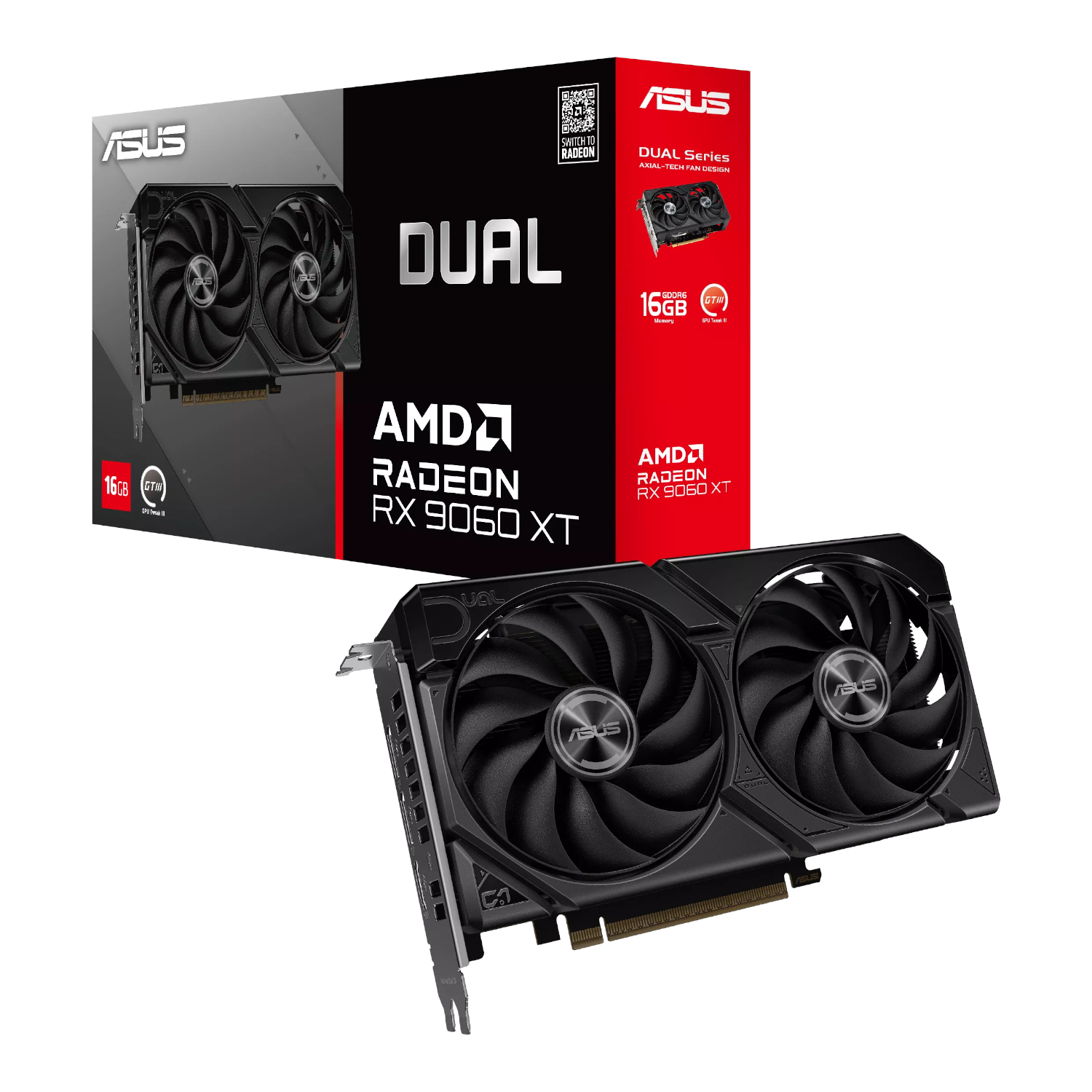 DUAL-RX9060XT-16G_Asus-Dual-Radeon-RX-9060-XT-16GB-GDDR6-Graphics-Card_wr_01 ASUS Dual Radeon RX 9060 XT | 16GB GDDR6 | PCI Express 5.0 | 3250 MHz Boost | 7680×4320 – New