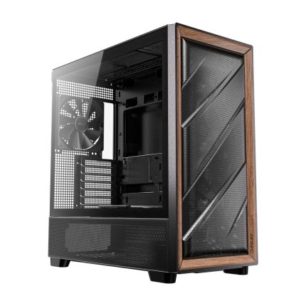 Antec FLUX ATX Wood Mid Tower | E-ATX Support | 5x PWM Fans | 408mm GPU Clearance | Tempered Glass – New