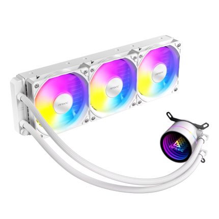 Antec Luna 360 ARGB | 360mm AIO Liquid Cooler | 3x 120mm PWM ARGB Fans | Intel & AMD Compatible | White – New