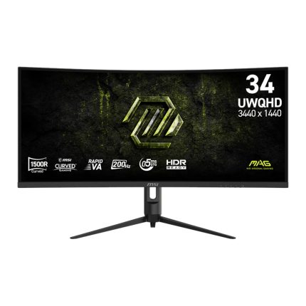 MSI MAG 342CQRF E20 | 34-inch UWQHD Curved | 200Hz Refresh Rate | 0.5ms Response | Adaptive-Sync – New