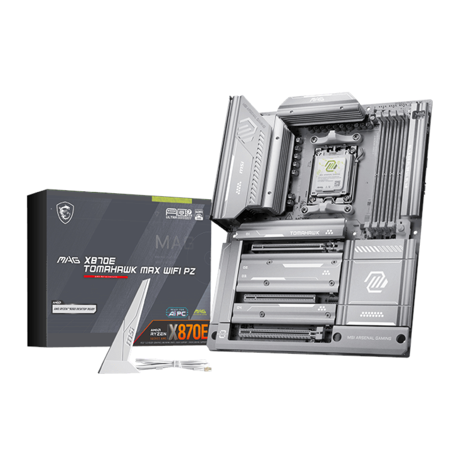 MAGX870ETOMAHAWKMAXWIFIPZ_MSI-MAG-X870E-TOMAHAWK-MAX-WIFI-PZ-AM5-ATX-Motherboard_wr_01a MSI MAG X870E TOMAHAWK MAX WIFI | AMD AM5 ATX | PCIe 5.0 | DDR5 Support | Wi-Fi 7 – New