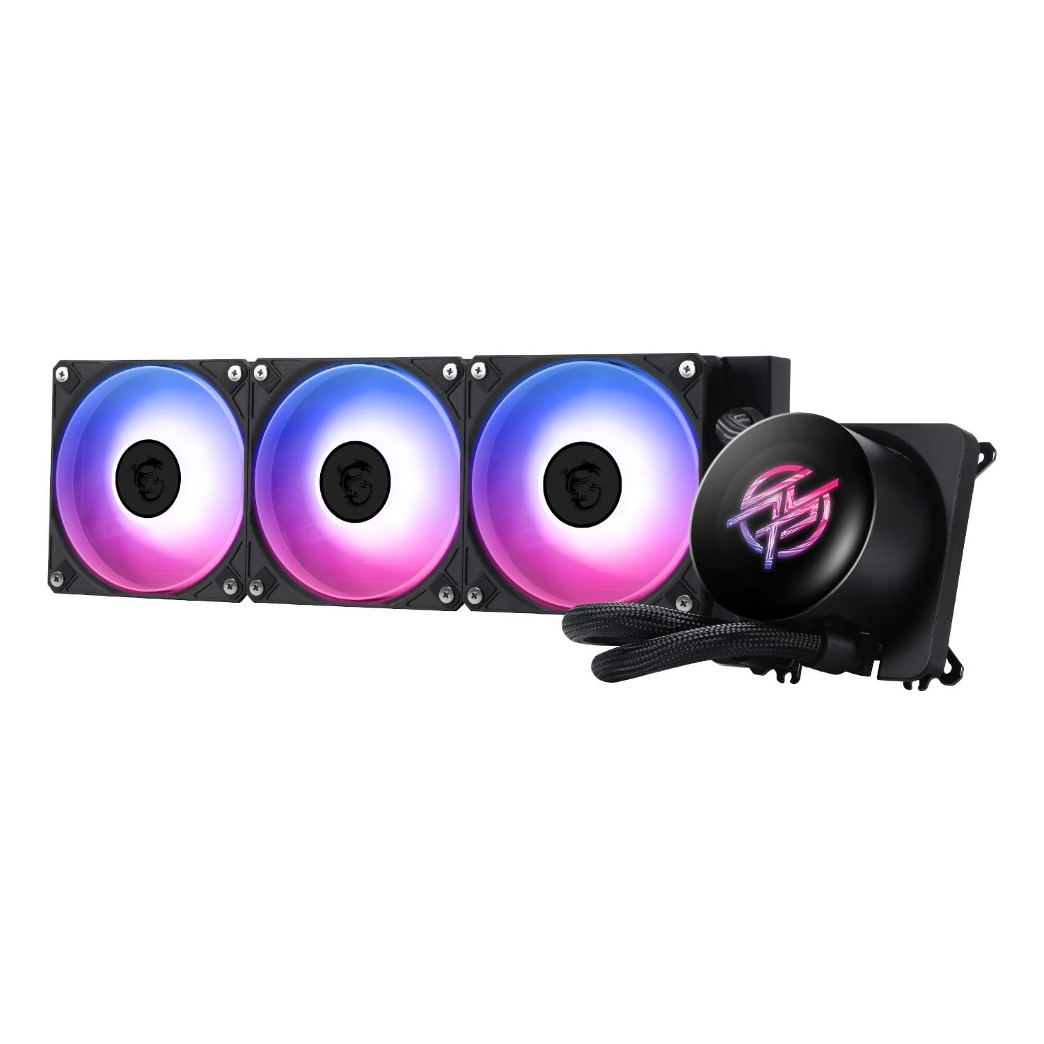 MPGCORELIQUIDP13360_MSI-MPG-Coreliquid-P13-360-AIO-Liquid-CPU-Cooler-Black_wr_01a MSI MPG Coreliquid P13 360 AIO | 360mm Radiator | ARGB GEN2 Lighting | 2.1″ IPS Display | Intel & AMD Compatible – New