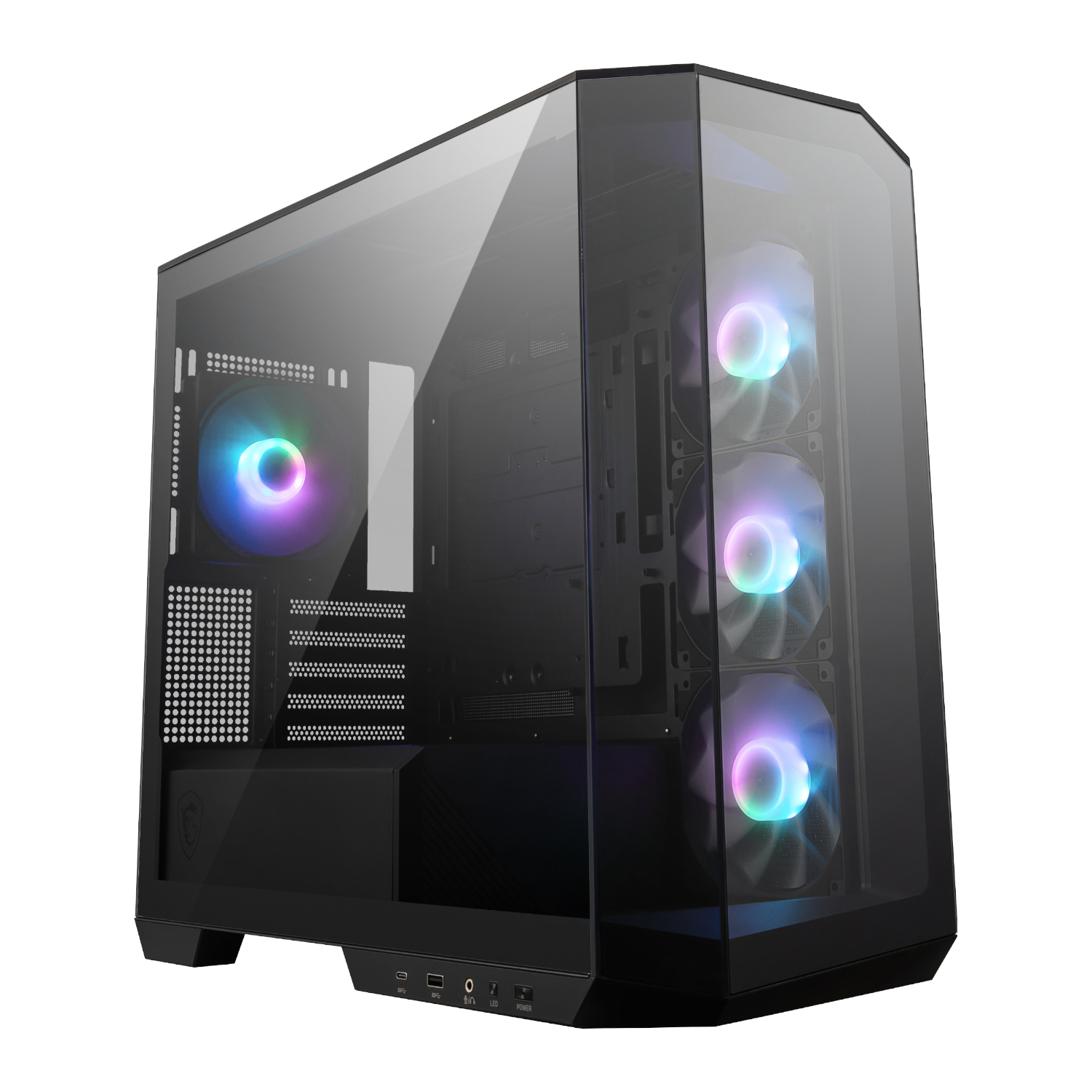 MSI_MAG-PANO-M100R-PZ_wr_01a MSI MAG PANO M100R PZ | Micro-ATX Mid Tower | 270° Panoramic Tempered Glass | ARGB Fans | Back-Connect Supported – New
