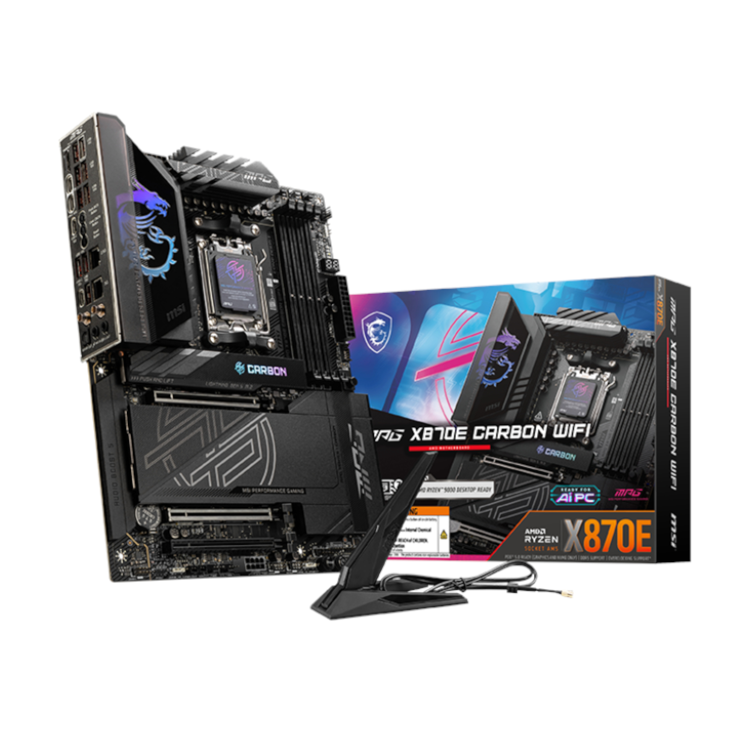 MSI_MPGX870ECARBONWIFI_wr_01a MSI MAG X870E CARBON WIFI | AMD AM5 Socket | X870E Chipset | DDR5 8400+ MT/s | USB 40Gbps – New