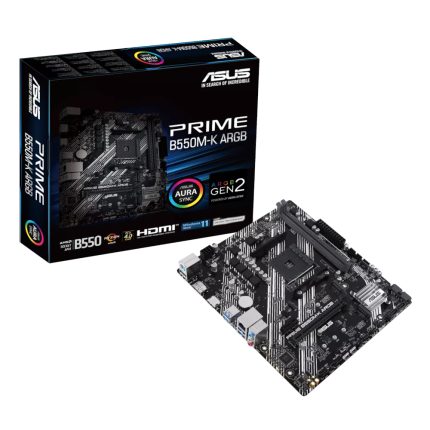 ASUS PRIME B550M-K ARGB | AMD AM4 Socket | B550 Chipset | Dual M.2 | PCIe 4.0 – New