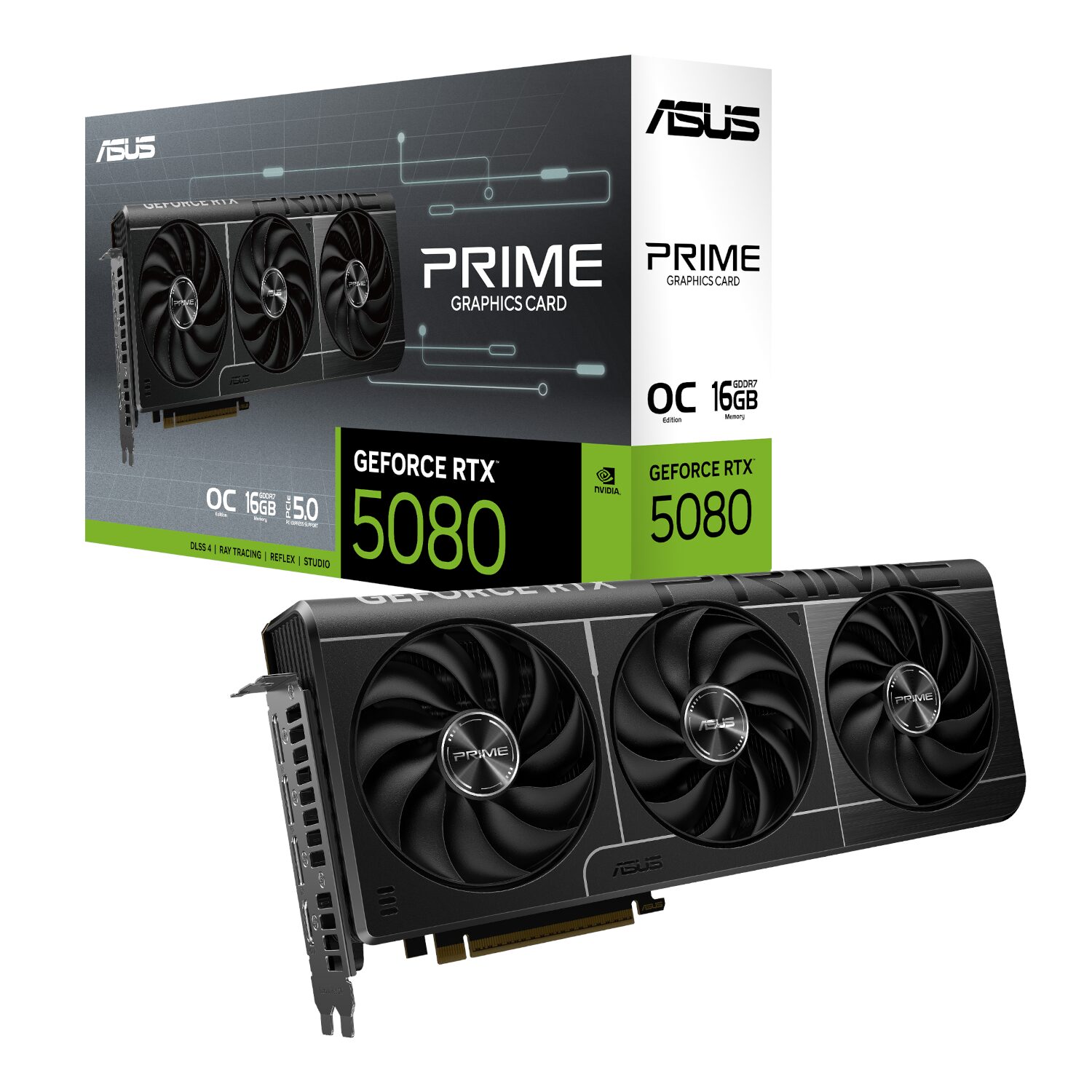 PRIME-RTX5080-O16G-WR-01 ASUS PRIME RTX 5080 OC | 16GB GDDR7 | 10752 CUDA Cores | PCIe 5.0 | 2.5-Slot SFF-Ready – New