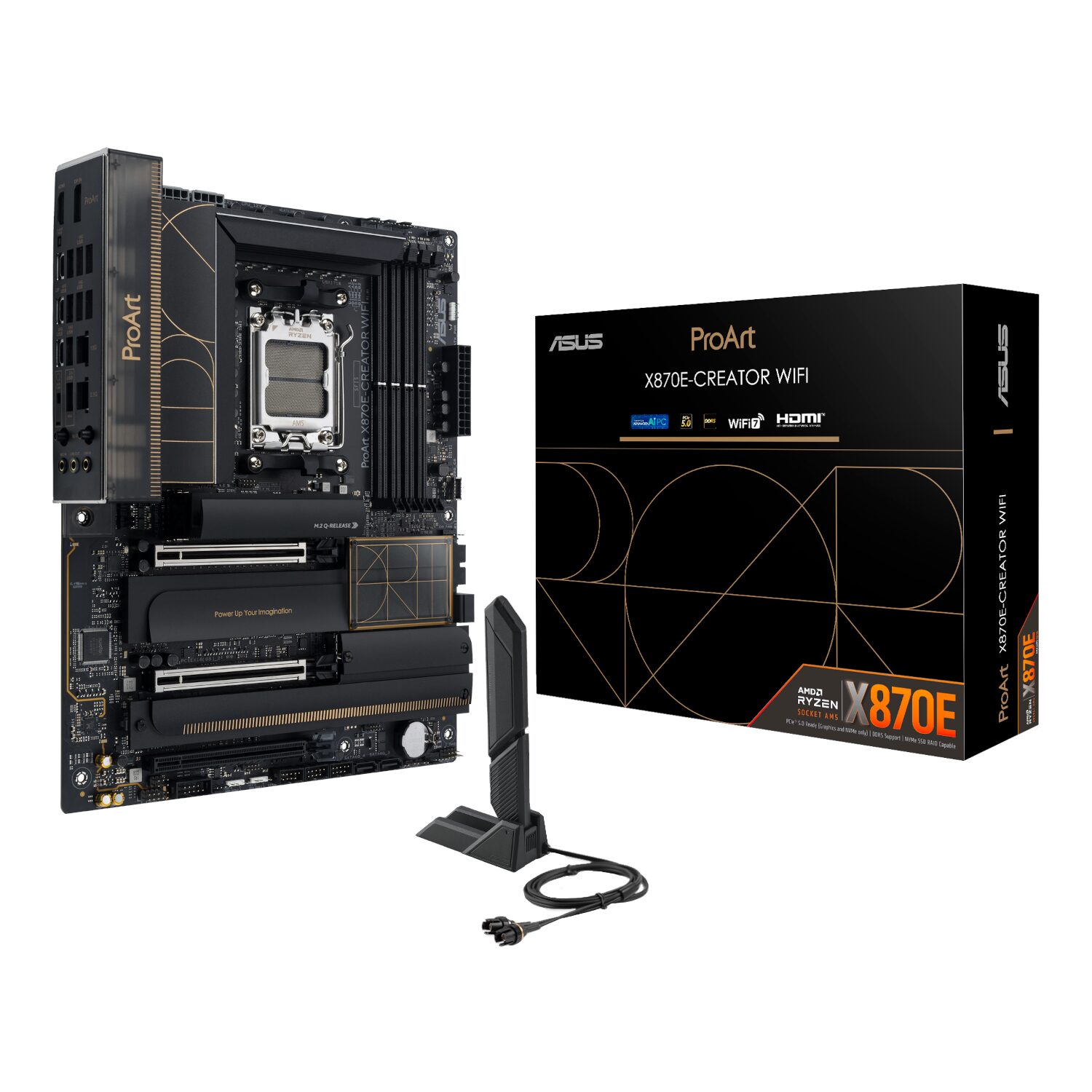 PROARTX870E-CREATORWIFI-WR-01 ASUS ProArt X870E-Creator WiFi | AMD AM5 ATX | DDR5 256GB | Dual PCIe 5.0 M.2 | WiFi 7 – New