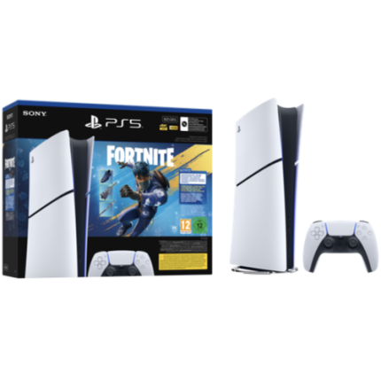 Sony PlayStation 5 Slim | Digital Edition Fortnite Bundle | 825GB SSD | 1x DualSense Wireless Controller | White – New