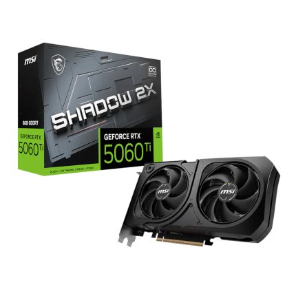 MSI GeForce RTX 5060 Ti SHADOW 2X OC PLUS | 8GB GDDR7 | 2617MHz Boost | PCIe Gen 5 | 128-bit – New