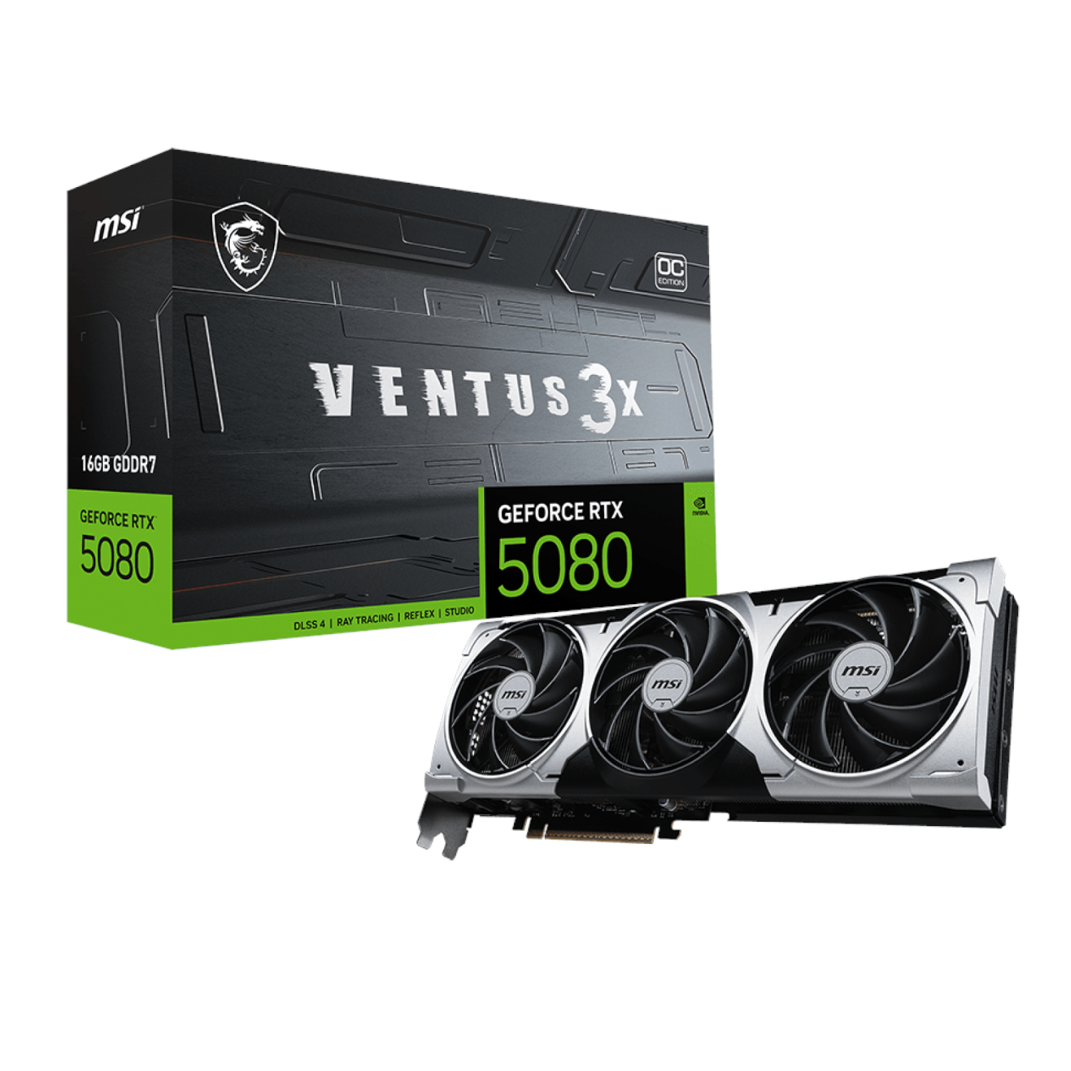 RTX5080VENTUS3XOCPLUS16GB_MSI-GeForce-RTX-5080-16G-VENTUS-3X-OC-PLUS-Graphics-Card-Silver_wr_01 MSI GeForce RTX 5080 VENTUS 3X OC PLUS | 16GB GDDR7 | 2655 MHz Boost | 10752 CUDA Cores | PCIe Gen 5 – New