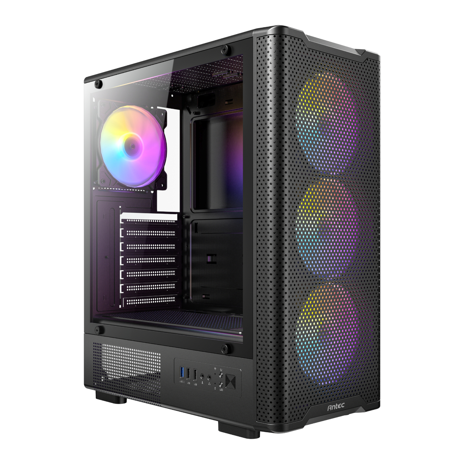 VX310-ARGB_Antec-VX310-ARGB-ATX-Gaming-Chassis-Black_wr_01a Antec VX310 ARGB | Mid Tower ATX | Tempered Glass | 4x ARGB Fans | 320mm GPU Support – New