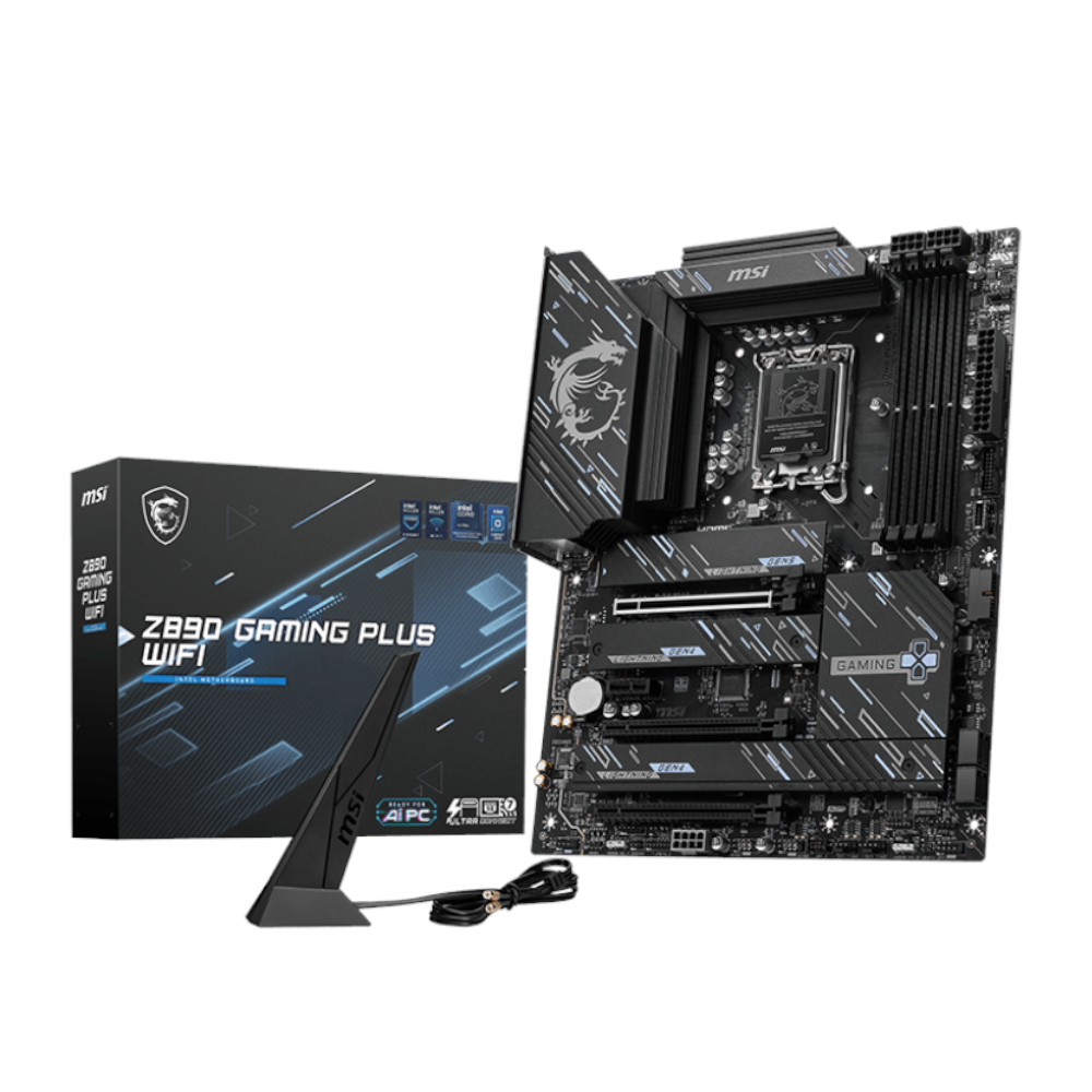 Z890GAMINGPLUSWIFI_wr_01 MSI Z890 Gaming Plus WIFI | Intel LGA1851 | Z890 Chipset | DDR5 9200+ MT/s | PCIe 5.0 – New