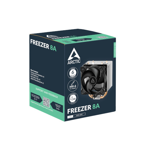1410202568eecde0c5c9b ARCTIC Freezer 8A | AMD AM4/AM5 | Fluid Dynamic Bearing | MX-6 Pre-Applied | Compact CPU Cooler – New