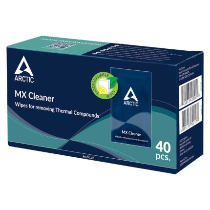 ARCTIC MX Cleaner | Box of 40 Wipes | Biodegradable | Citrus-Based Solution | Thermal Paste Cleaner – New