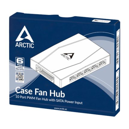 ARCTIC Case Fan Hub | PWM Sharing Hub | 10 Outputs | SATA Powered – New