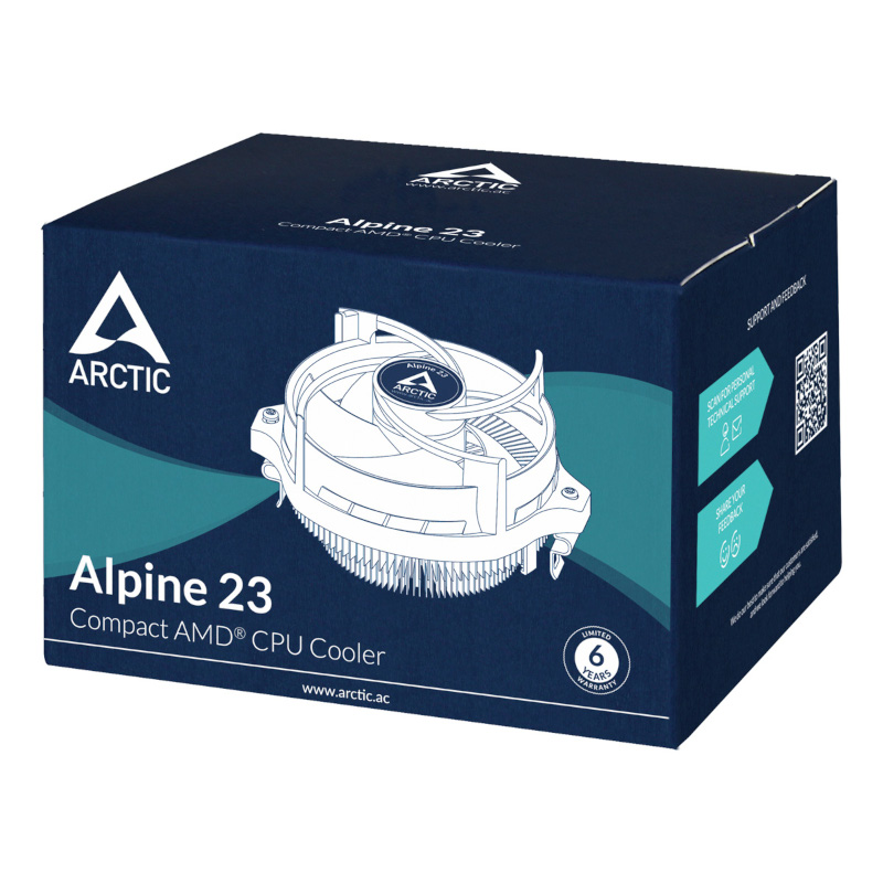 1410202568eece2e046f8 ARCTIC Alpine 23 | 95W Cooling | AM4/AM5 Compatible | PWM Controlled | MX-2 Thermal Compound – New