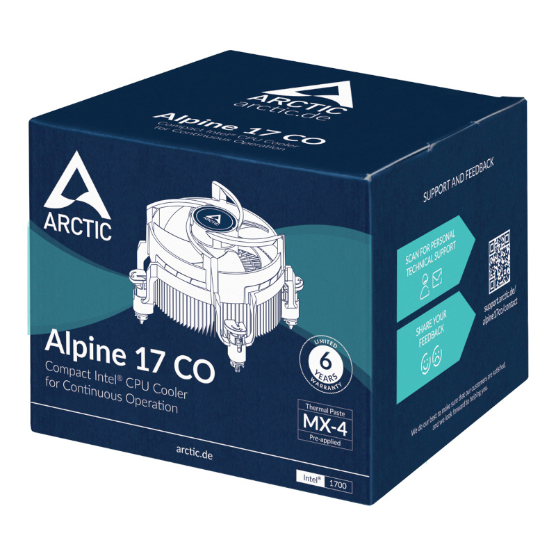1410202568eece31ec253 Alpine 17 CO | Socket 1700 CPU Cooler | 100W TDP | PWM Fan | Pre-Applied MX-4 – New