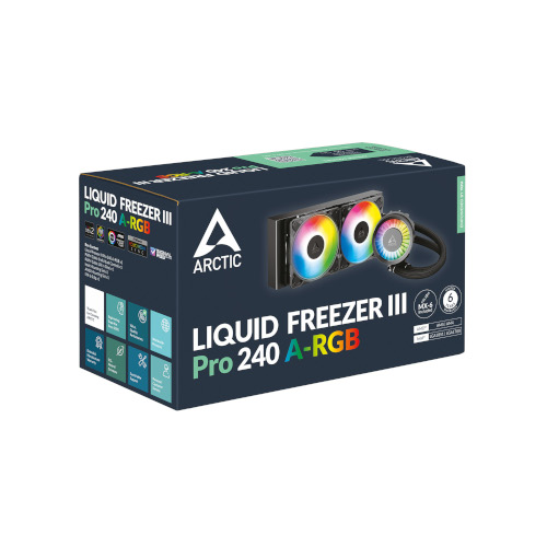 1410202568eece49f1c28 Arctic Liquid Freezer III Pro 240 ARGB | 240mm AIO | Integrated VRM Fan | P12 Pro PWM Fans | 38mm Radiator – New