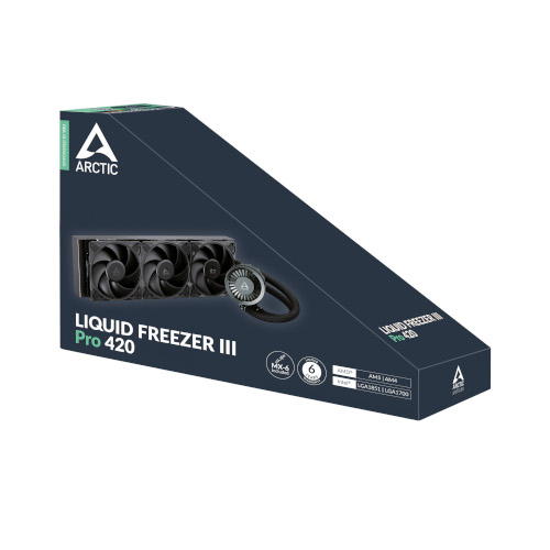 1410202568eece4a65027 Arctic Liquid Freezer III Pro 420 | AIO Liquid Cooler | 420mm Radiator | PWM VRM Fan | MX-6 Included – New