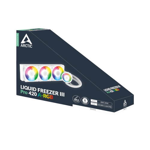 1410202568eece4be039d Arctic Liquid Freezer III Pro 420 ARGB | 420mm Radiator | 38mm Thick | Integrated VRM Fan | ARGB White – New