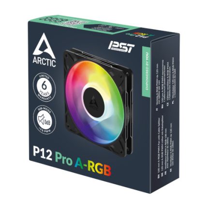 ARCTIC P12 Pro ARGB | 120mm Fan | 3000 RPM PWM | Fluid Dynamic Bearing | A-RGB Gen2 – New