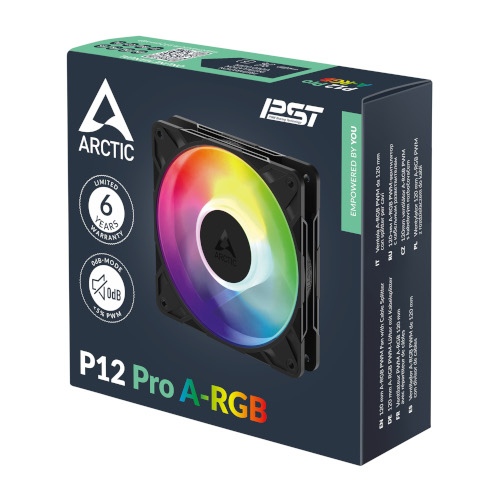 1410202568eece57828fc ARCTIC P12 Pro ARGB | 120mm Fan | 3000 RPM PWM | Fluid Dynamic Bearing | A-RGB Gen2 – New