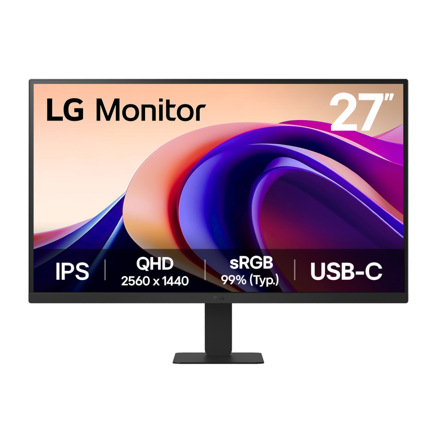 27U631A-B.AFBQ_LG-27-QHD-IPS-Panel-Monitor-with-USB-C-100Hz_wr_01a LG UltraFine 27″ | QHD 2560×1440 IPS | 100Hz | USB-C 15W PD – New