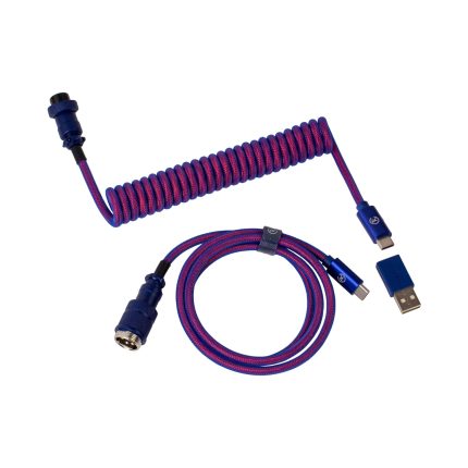 Keychron Premium Coiled Aviator USB Cable | Type-C + USB-A Adapter | Detachable Aviator Connector | 108cm Total Length – New