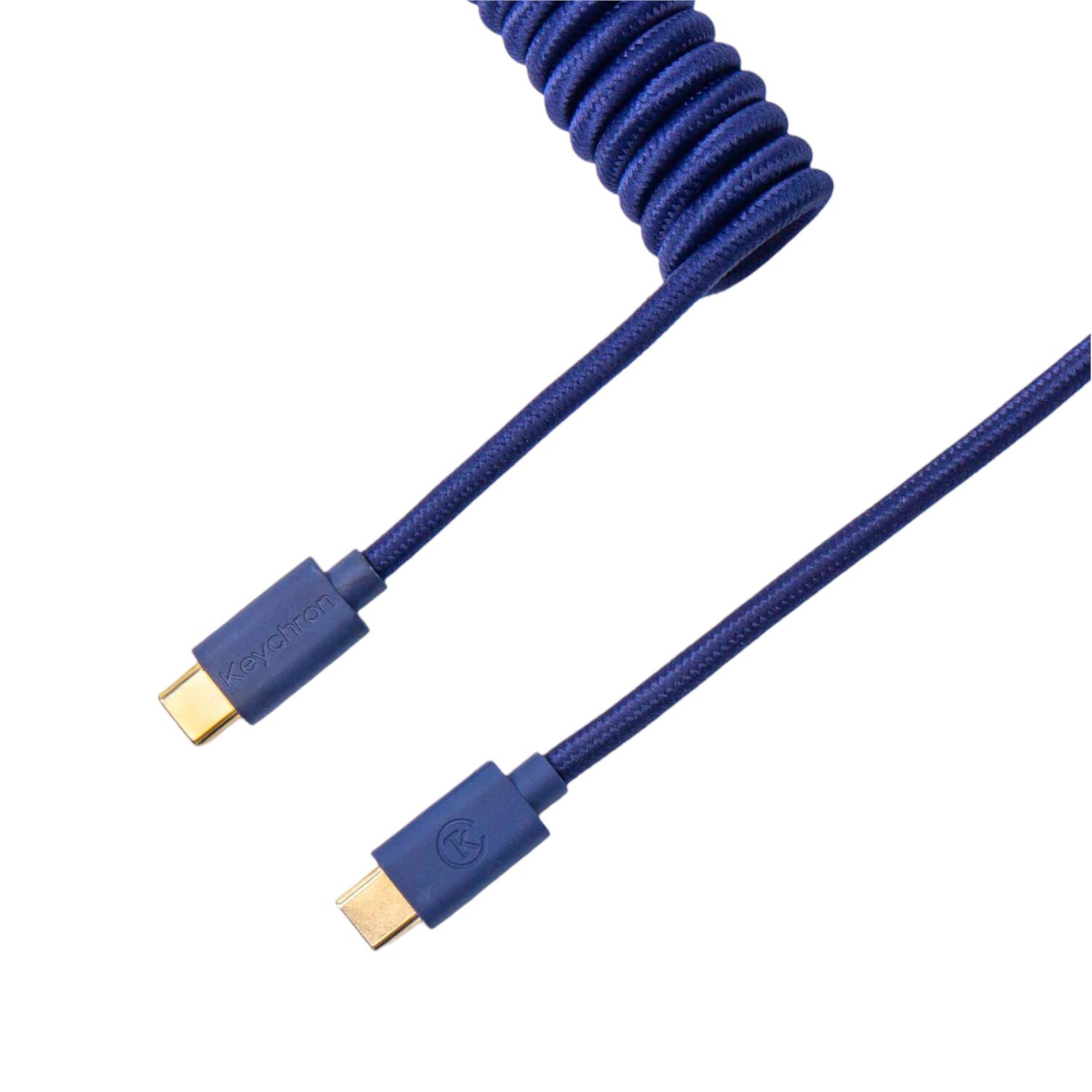 CAB-L-wr-01 Keychron Coiled Aviator Cable | Blue | GX12 5-Pin Aviator | USB-C | 136cm Total Length – New