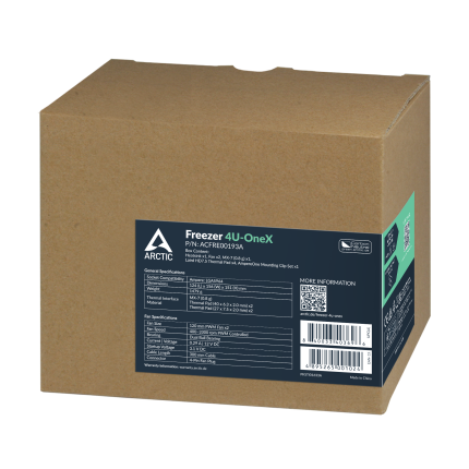 Arctic Freezer 4U-OneX | AmpereOne LGA5964 | Dual 120mm PWM Fans | 151mm Height | 8x 6mm Heat Pipes – New