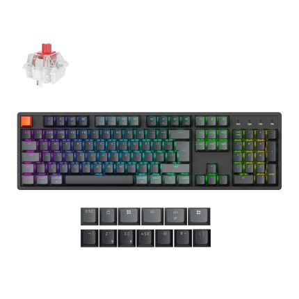 Keychron K10 V2 QMK | Full-Size 104-Key | Bluetooth 5.2 & Type-C | Hot-Swap Super RED Switch | RGB Backlit – New