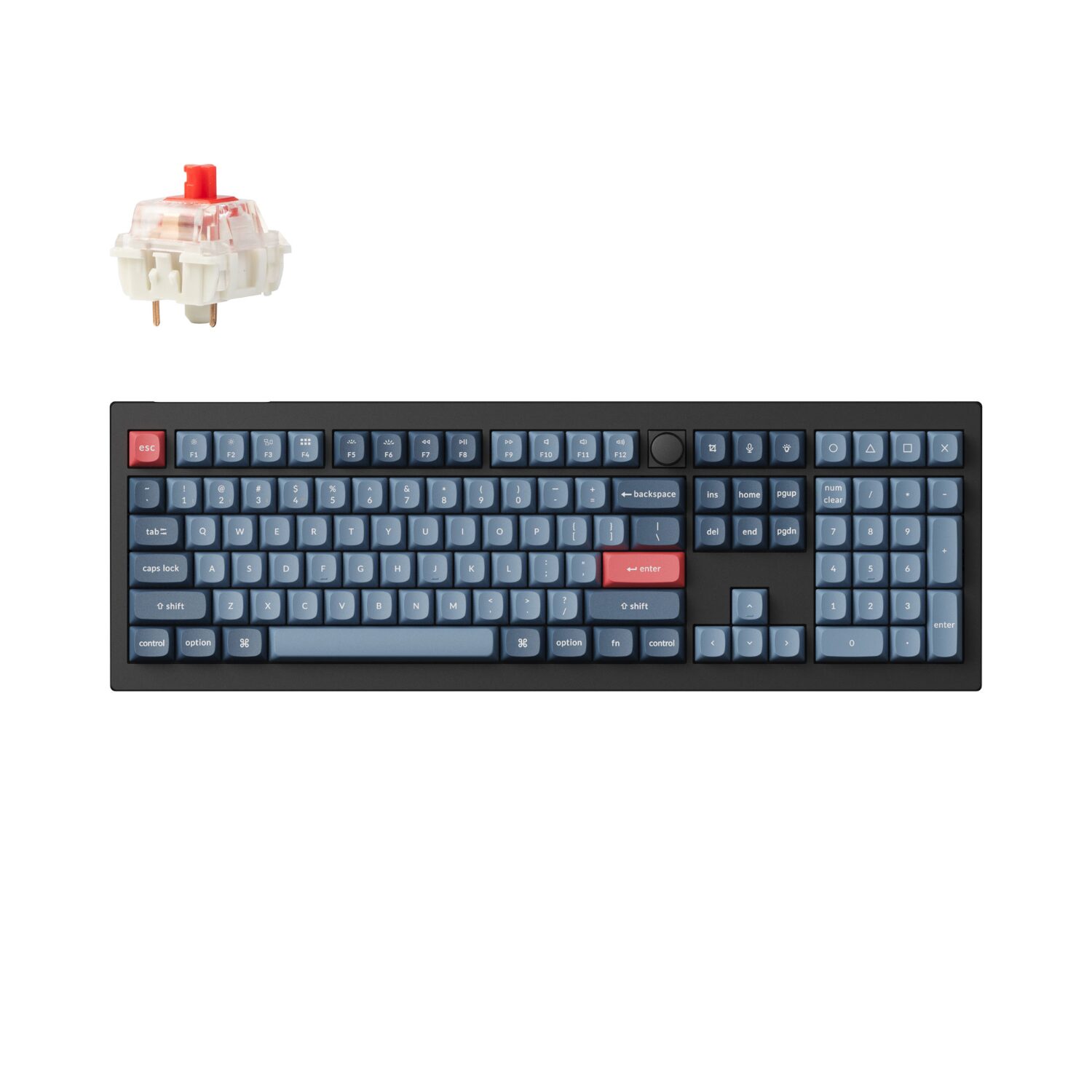 KEYCHRON-V6MAX-FULL-RED-GATJUP-RGB-WL-KB-wr-01 Keychron V6 Max | 1800 Compact Layout | Gateron Jupiter RED | QMK/VIA | 2.4GHz & BT 5.1 – New