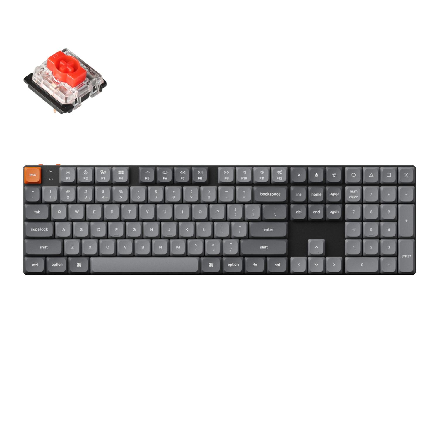 Keychron_K5M-H1_wr_01a Keychron K5 Max | Full-Size 100% Layout | QMK/VIA Wireless | Gateron Low Profile RED | RGB Backlit – New