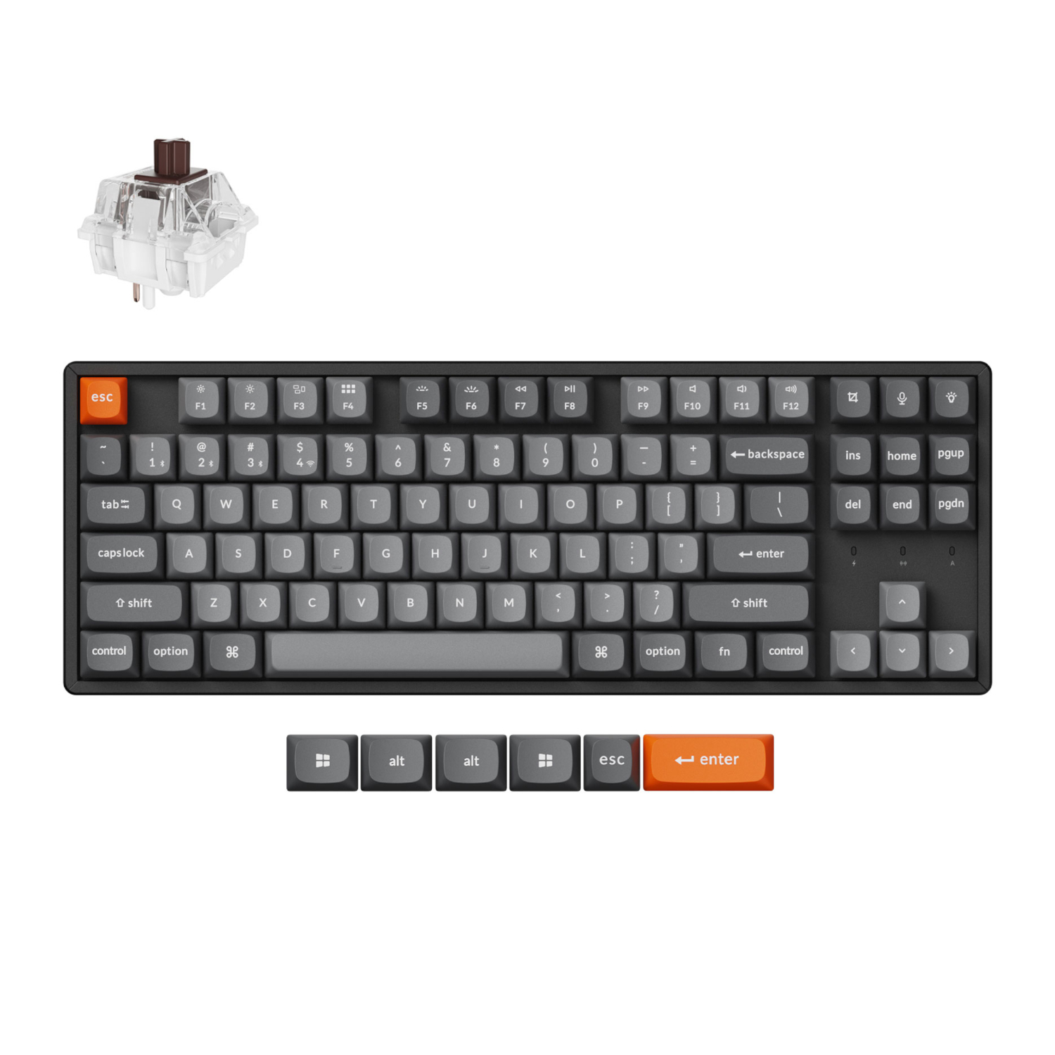 Keychron_K8M-J3_wr_01a Keychron K8 Max QMK | 80% TKL Layout | 2.4GHz & Bluetooth 5.1 | Brown Switches | 4000mAh Battery – New