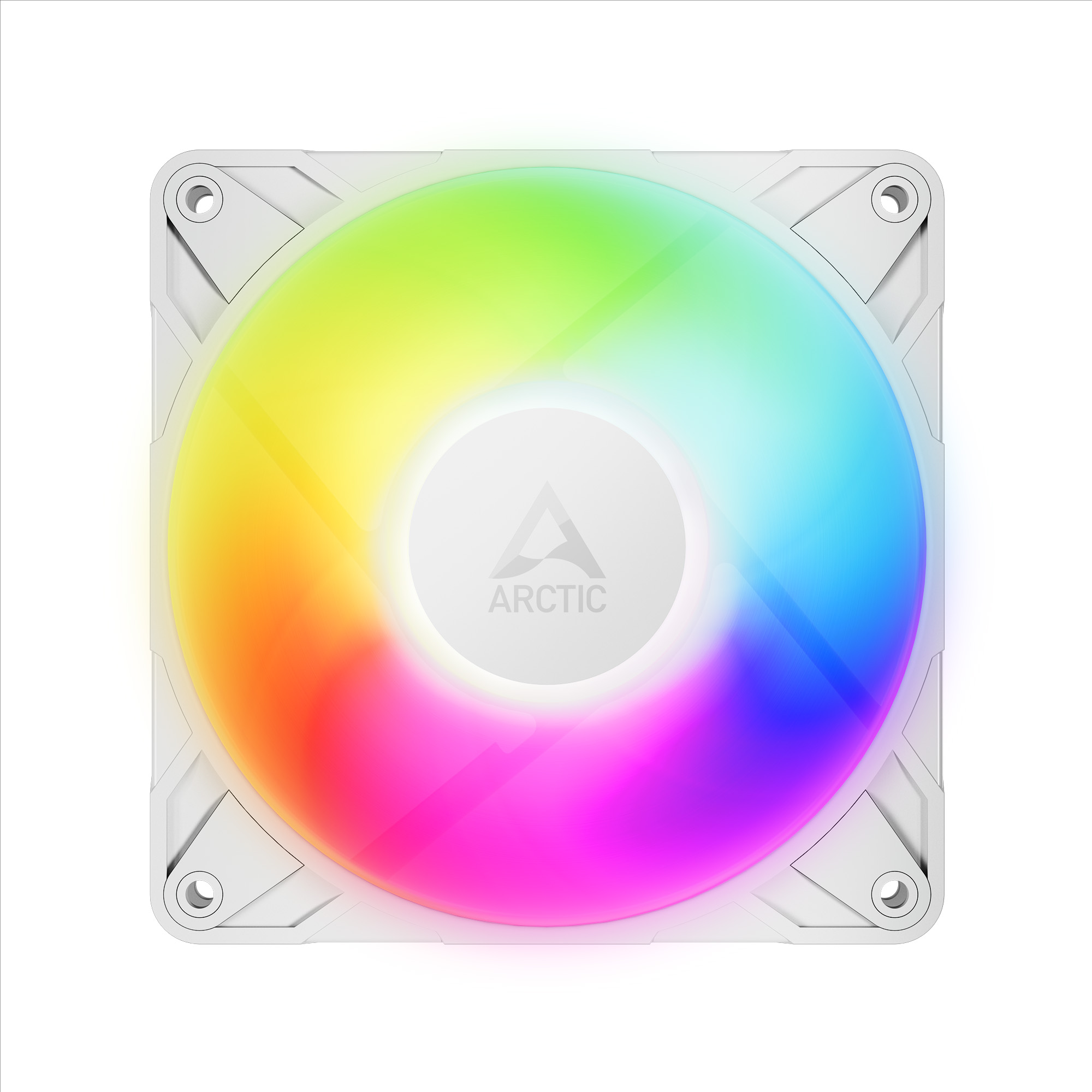 P12_Pro_ARGB_white_rainbow_g01 ARCTIC P12 Pro ARGB | 120mm Fan | 3000 RPM | Fluid Dynamic Bearing | 3-Pack – New