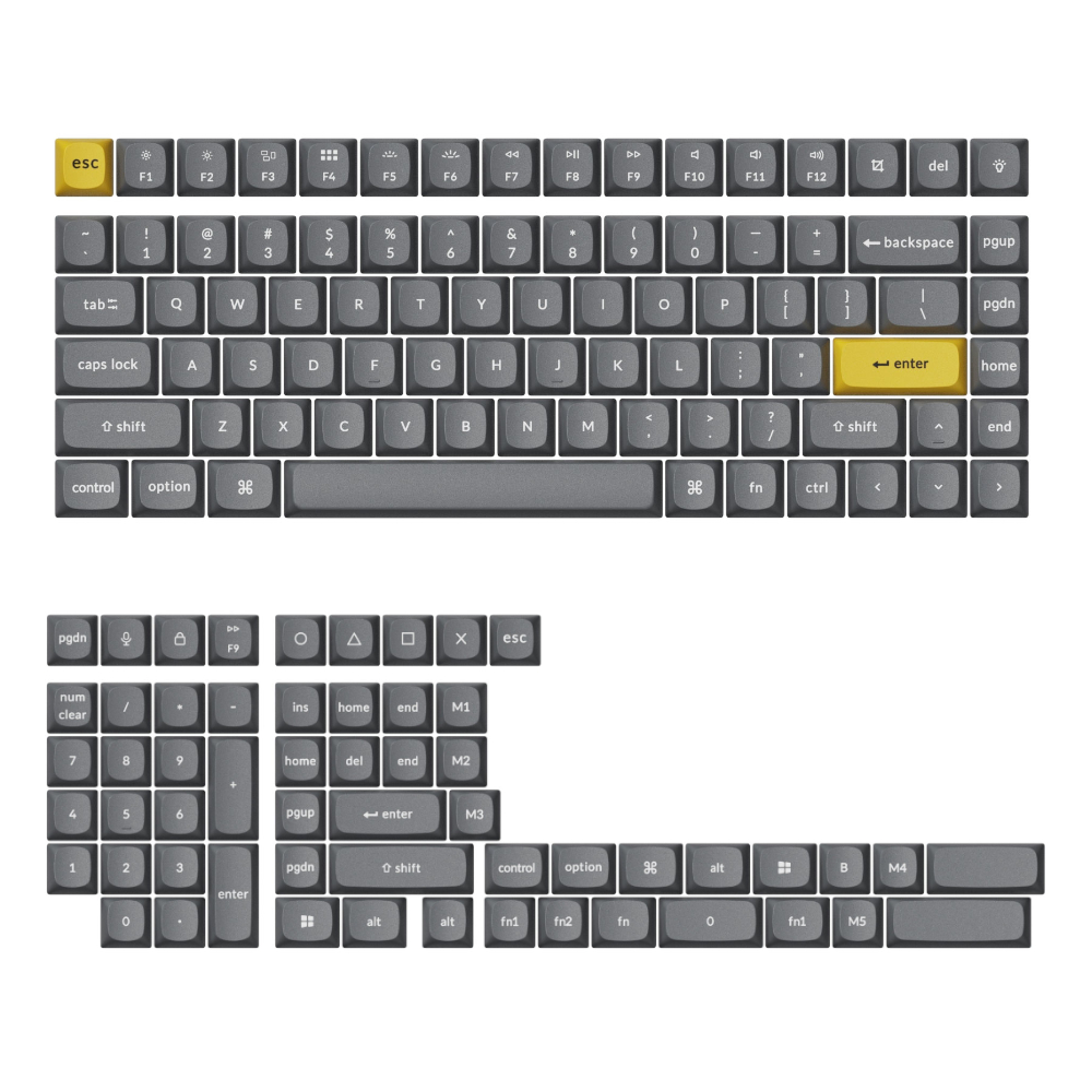 PBT-56_wr_01a Keychron Double Shot PBT OSA Full Keycap Set | Dark Grey | OSA Profile | 1.3mm Thick | MX-Style Stem – New