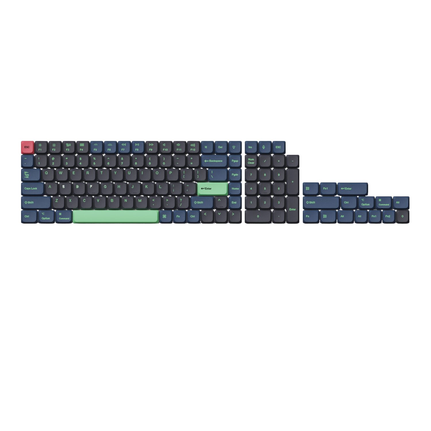 PBT-62-WR-01 Keychron LSA Low Profile Keycap Set | Hacker Edition | 133 Keys | PBT Dye-Sub | MX-Compatible – New
