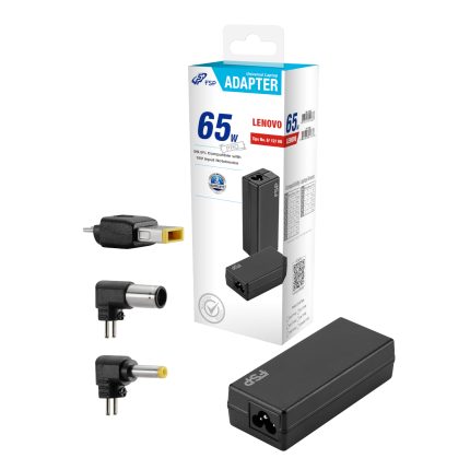 FSP PRO 65W Universal Laptop Adapter | 65W Output | 19V | Lenovo Compatible | Multi-Tip – New