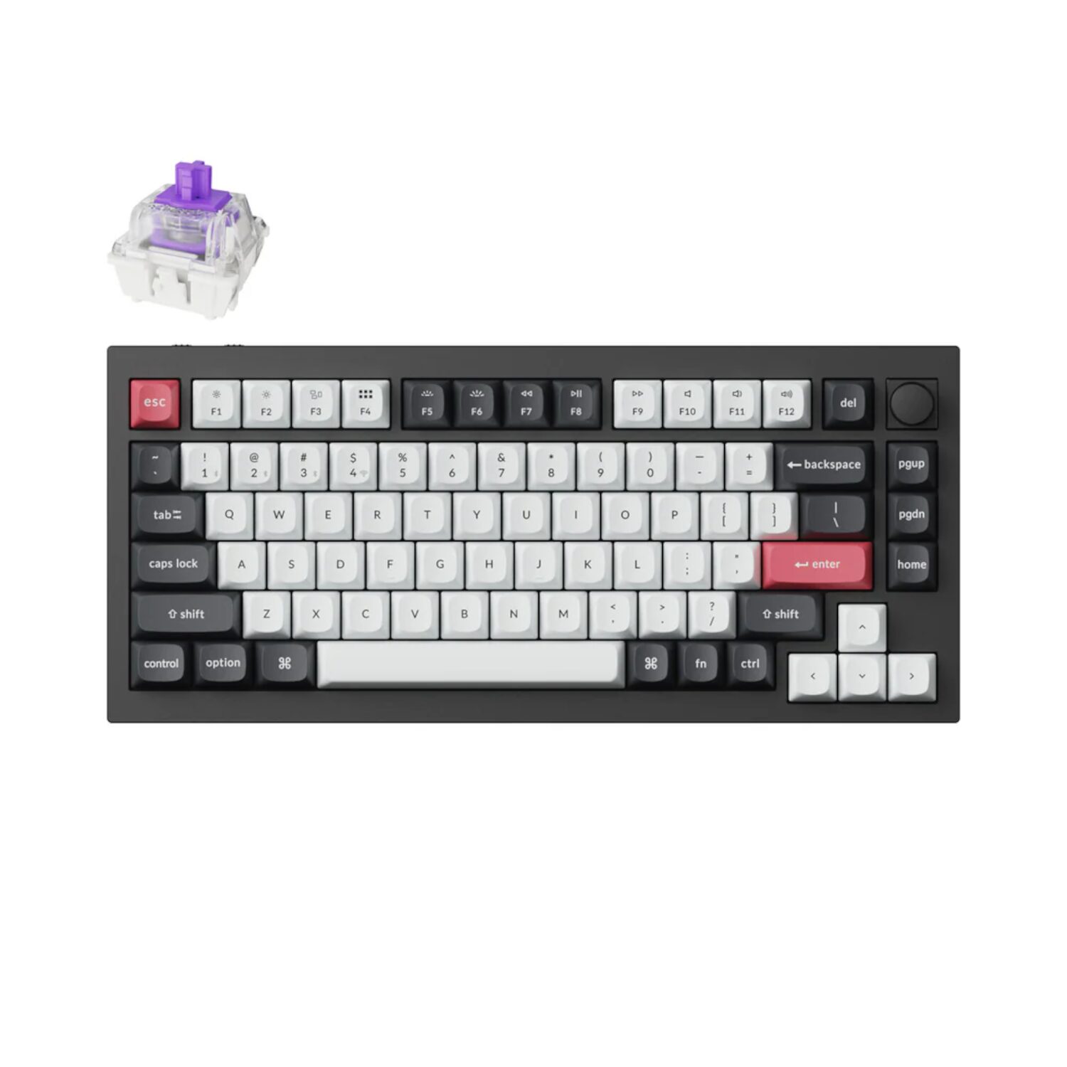 Q1H-M1-wr-01 Keychron Q1H HE QMK Wireless Keyboard | Hall Effect Switches | Tri-Mode Connectivity | RGB Backlit | 4000mAh Battery – New