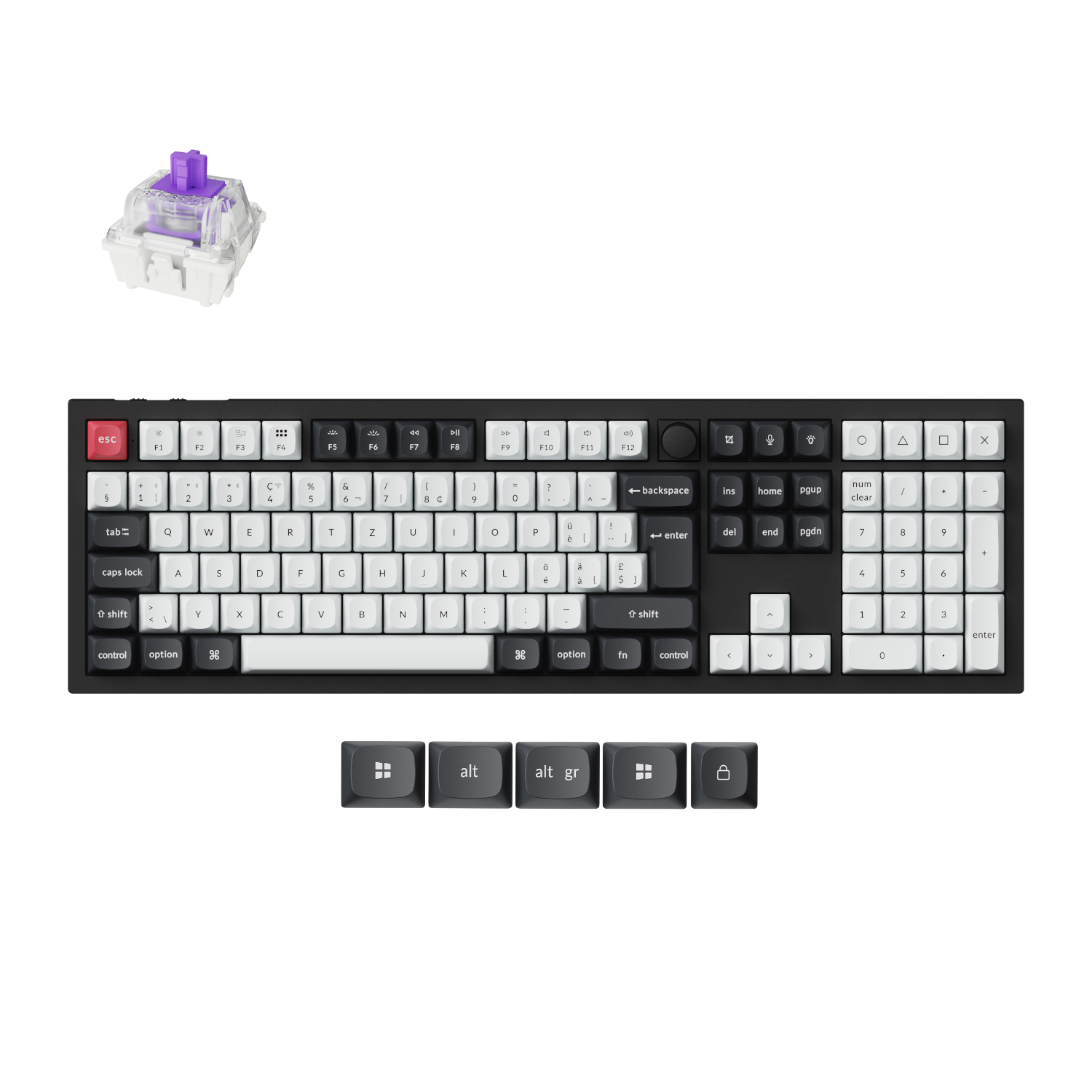 Q6H-M1_Keychron-Q6-HE-QMK-Full-size-Wireless-Custom-Mechanical-Keyboard-Nebula-Switch-–-Carbon-Black_wr_01a Keychron Q6 HE QMK | Full-Size Wireless | Rapid Trigger | Hall Effect Switches | 4000mAh Battery – New